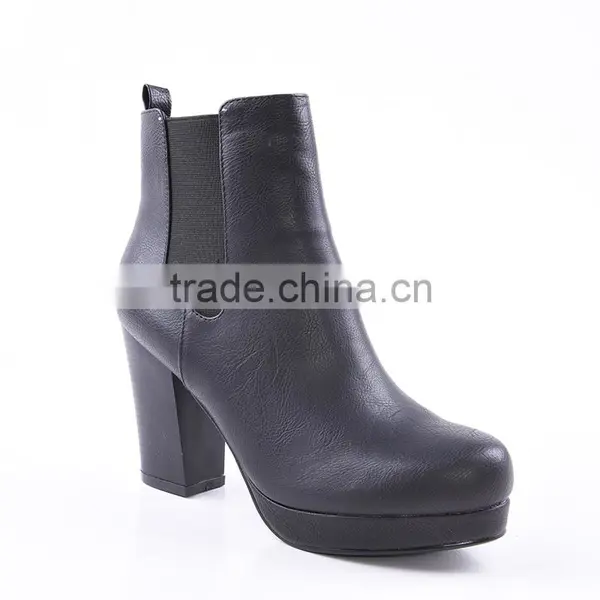 2016 Woman's Newest Stylish High Heel Wellington High Ankle Boots With Side Zipper photo-2