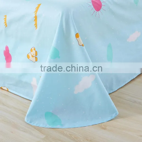 Cotton Twin Size Bed Sheet Comforter Set 4pcs Bedsheet Set Cartoon Designs Cheap Price China Cute Bed Sheet Set photo-3