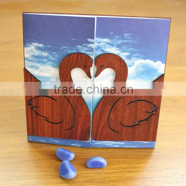 New Arrival Fancy Romantic Double Swan Wedding Invitation Cards Design