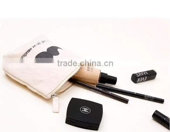 Wholesale Zipper Storage Canvas Makeup Bag Beauty Case Cosmetic Coin Purse For Women photo-2