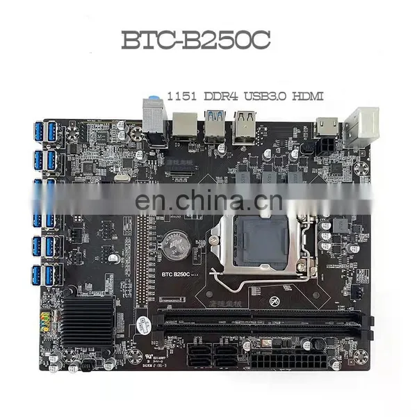 12 GPU Motherboard B250C USB3.0 to PCI-E 16X With 2 DDR4 DIMM Memory Slot LGA 1151 B250 Mainboard photo-4