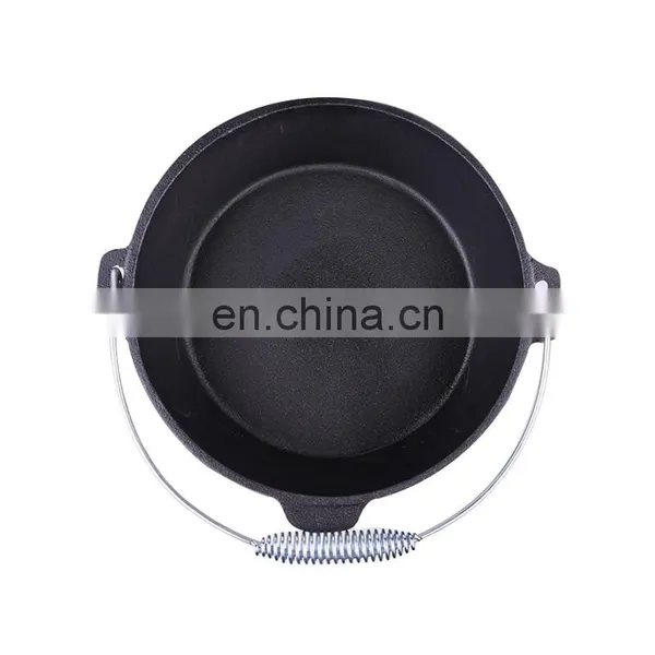 Export Cast Iron Stew Old-Fashioned Traditional Cast Iron Stew Dutch Double Ear Soup Uncoated Non-Stick Pot photo-3