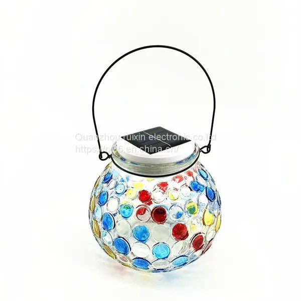 High Quality Outdoor Waterproof LED Round Color Jar Solar Wall Light for Gardens, Courtyards, Corridors, Parks photo-3