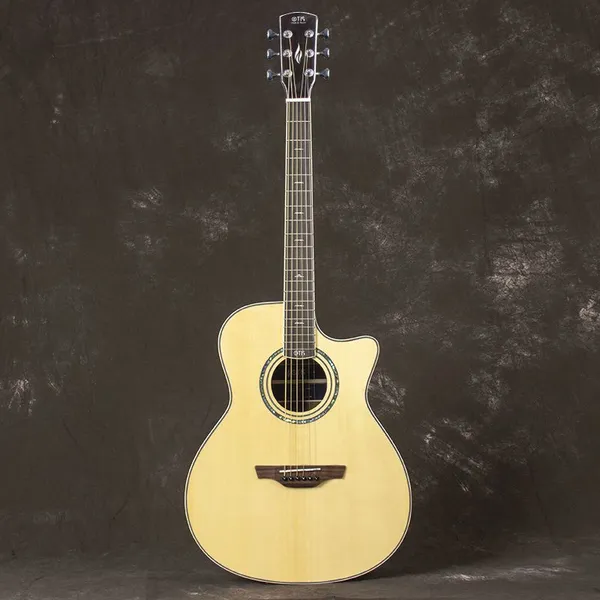 Otis 41inch Spruce Solid Top Acoustic Guitar Manufacturer Cutaway Single Board Guitar Supplier FG-28N photo-2