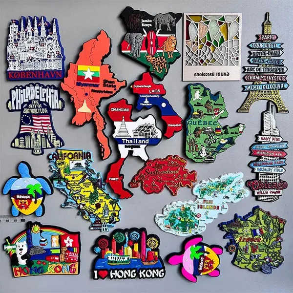 Wholesale Price Personalized Myanmar Thailand Paris France Fiji Danmark Ireland Tourist Souvenirs Custom Soft PVC Rubber Fridge Magnet Factory