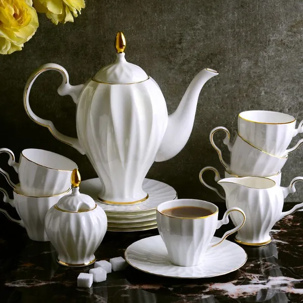 HOMTE Premium Bone China Coffee Set Wholesale One-stop Tableware Scouring Supplier