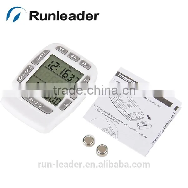 Kitchen Timer 3 Channel Digital Timer Clock Count up Fridge Magnet Cook Timer With Buzzer photo-3