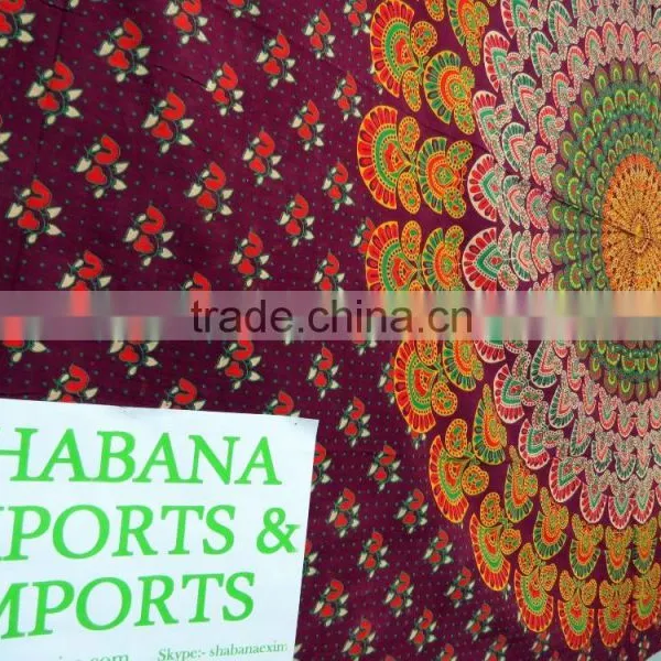 Hand Block Work Tapestry Ethnic Antique Screen Batik Mandala Tapestries Throw Beach Bedspread photo-2