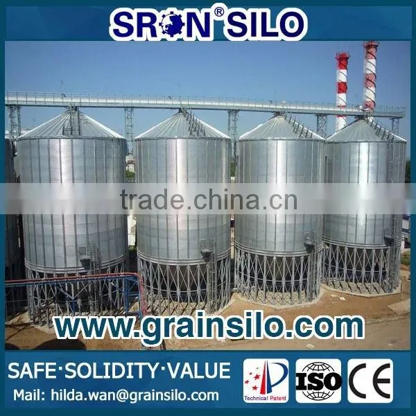 Hot Galvanized Steel Silo for Pellets With Screw Augers Discharging