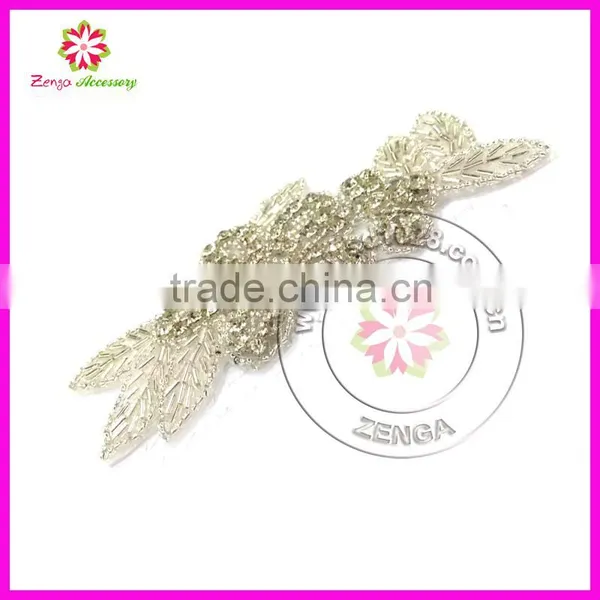 To Sew Wedding Dress Diamond Rhinestone Appliques, Embellished Beaded Applique Wholesale photo-4