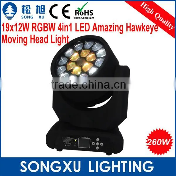 Hot 19x12w Rgbw 4in1 Hawkeye Moving Head Led Stage Light Bee Eye Light Quality Choice photo-3