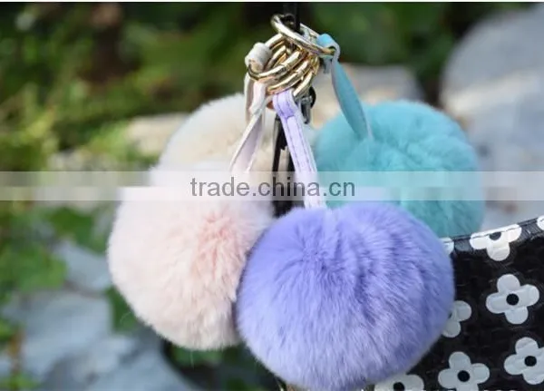 New Arrival Big Soft Rabbit Fur Ball Key Chain photo-6