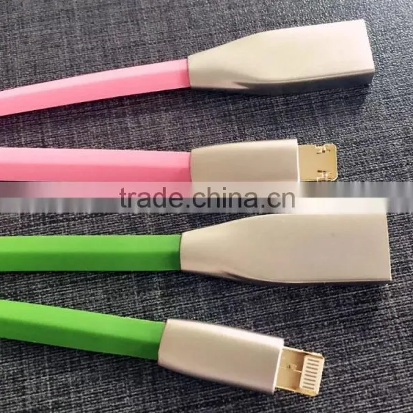 Rhombus Zinc Alloy Connector USB Cable 2 in 1 for IPhone and Andoird photo-2