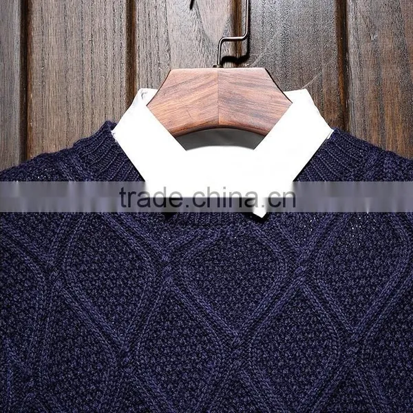 Fashion Leisure European Style Men's Long-sleeved Sweater for Cream Colored Cotton Sweaters photo-4
