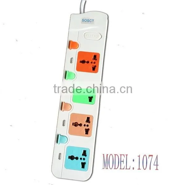 2016 Wholesale uk With Industrial Plug Multi Switch Electrical Product 3 Gang Power Outlet Universal Extension Socket