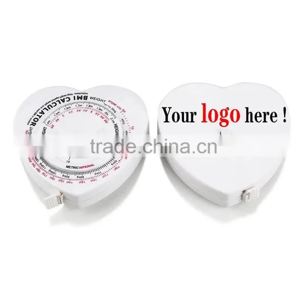 Heart 1.5meters Custom ABS Plastic Casing Body Fitness BMI Mini Retractable Tape Measure 7mm photo-4
