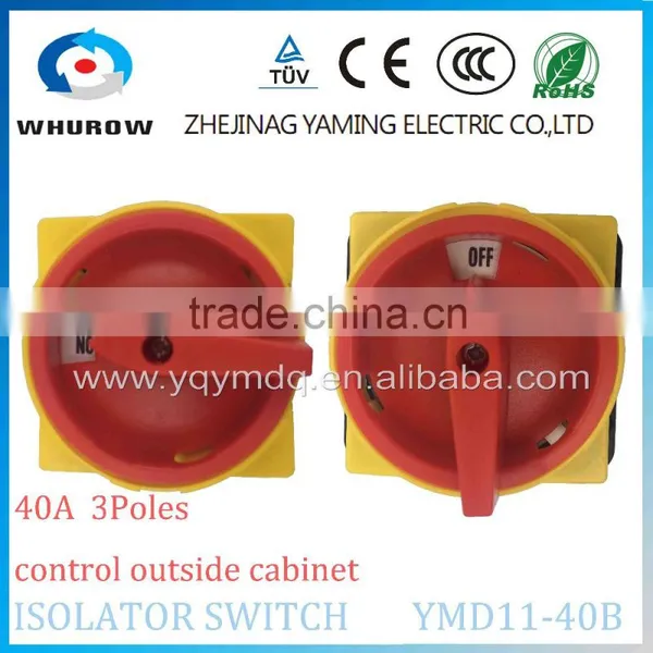 Isolator Switch With YMD11-40B With Padlock Aluminum Pole 40A 3 Poles Load Break Power Cut off Operate Outside Cabinet photo-3