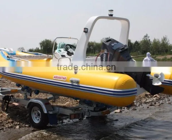 5.2m Yellow Fiberglass Boat Made in China With CE Certification for Water Sport photo-2