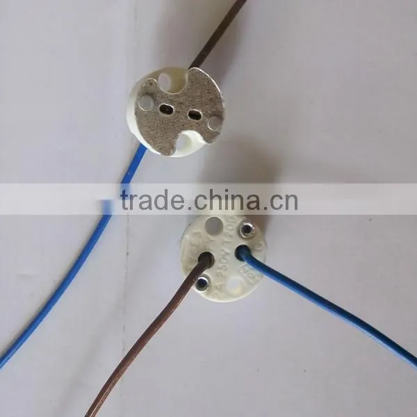 LED Mr16 Ceramic Lamp Holder Round With Silicone Wires 15CM photo-4