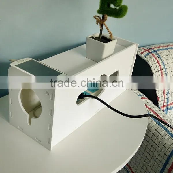Korean Style Two Size Carved Cable Wire Storage Box Cable Storage Box Case Wire Management Socket Safety Tidy Organizer photo-3