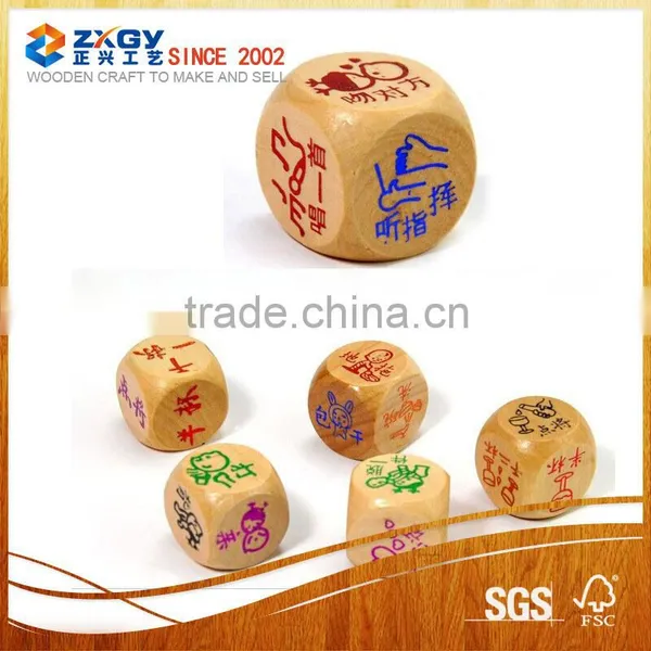New Product Cheaper Custom Laser Engraved Wooden Dice Game