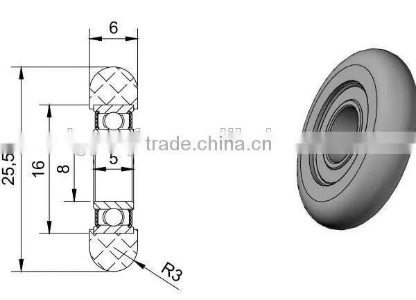 8x25.5x6mm 688RS Durable Shower Cabin Doors Pulleys photo-4