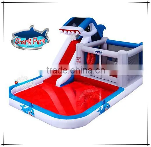 Shark used inflatable water slide for sale, big inflatable water slide, water slide for adults