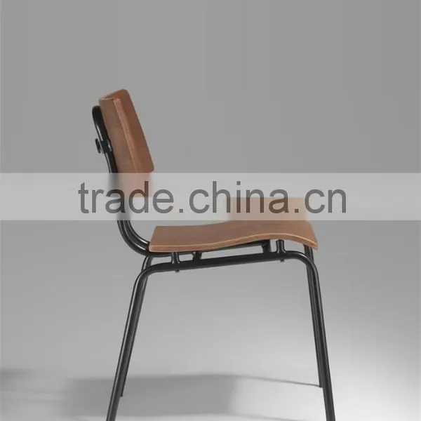 Simple Design Plywood Material Dining Room Furniture Metal Chair photo-3