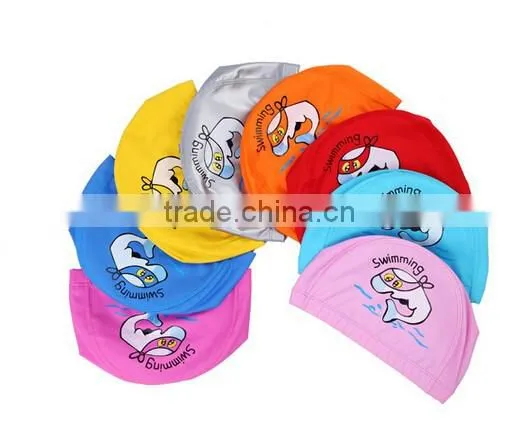 Children Comfortable Wear PU Waterproof Earmuffs Cartoon Dolphin Swimming Cap photo-2