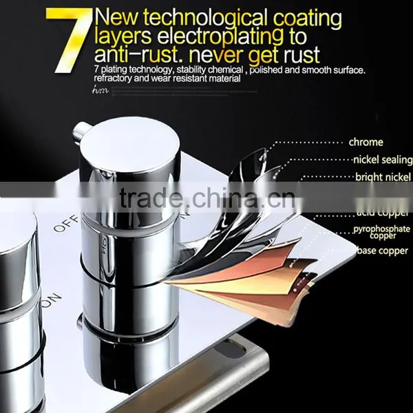 Contemporary High Pressure 4 Handle 3 Way In Wall Bath Shower Faucet Hot Cold Mixing Water Control Valve photo-4