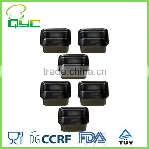 Non-Stick Carbon Steel 6pcs Mini Square Muffin Pan