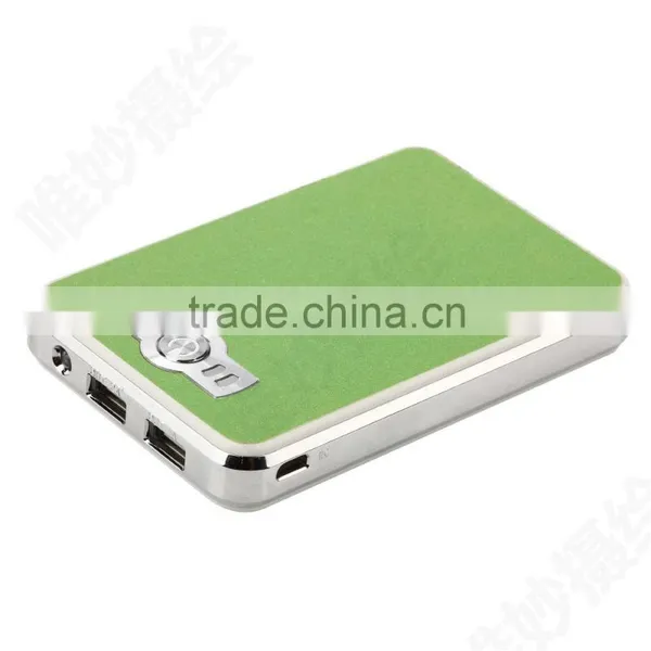 Traveling 2 USB 2.1A Output Rechargeable Leather Power Bank 10000 photo-3