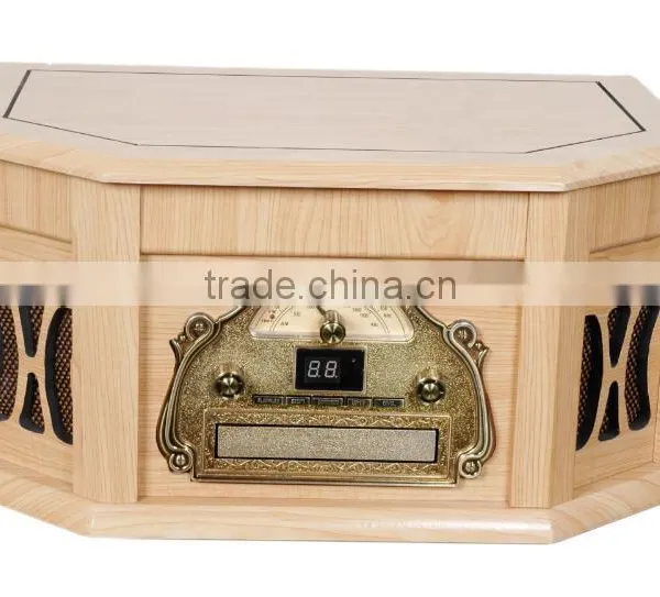 Rain Lane Elegant Furniture Wooden 6-in-1 Vinyl Record Player photo-4