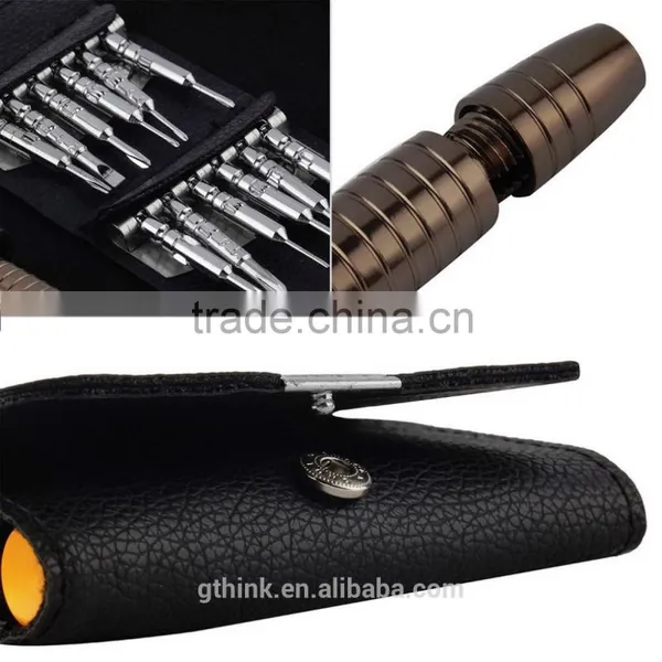 25-in-1 Multifunction Leather Case Notebook Camera Phone Disassemble Repair Tools Screwdriver Set photo-4