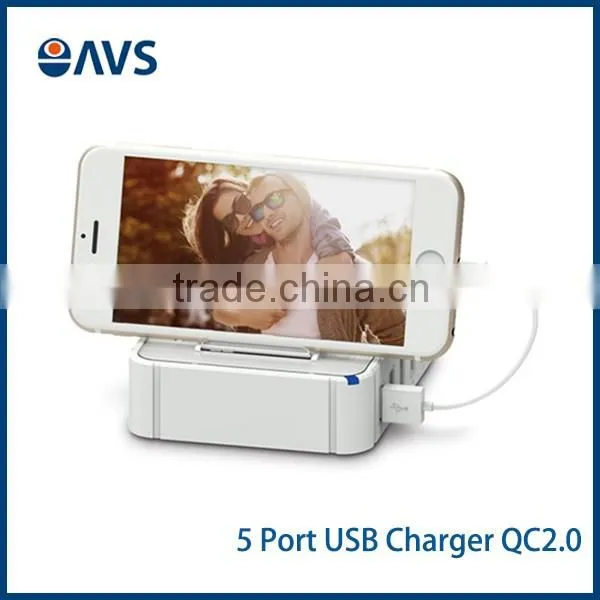 USB Chargering Station 0.5W Max Plastic ABS Multi 5 Port USB Charger For Mobile Phone photo-5