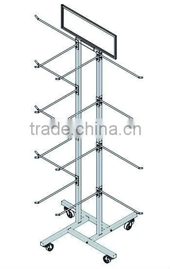 Floor Standing Tube Display Shelf Metal Clothes Drying Display Rack HSX-111 photo-5