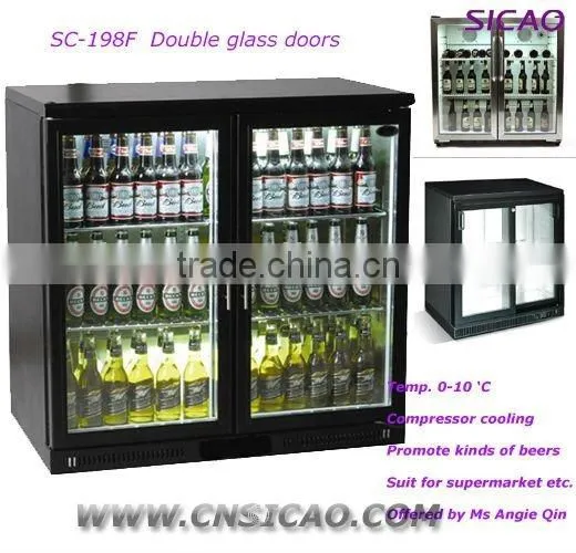 208L Two Glass Door Beverage Display Cooler for Beer photo-2
