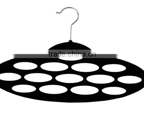 Oval Circles Velvet Flocked Scarf Hanger Organizer photo-5