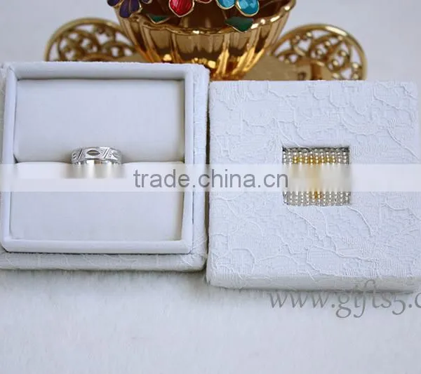 Handmade Elegant Wedding Ring Box With Beaded Name Plate of T photo-2