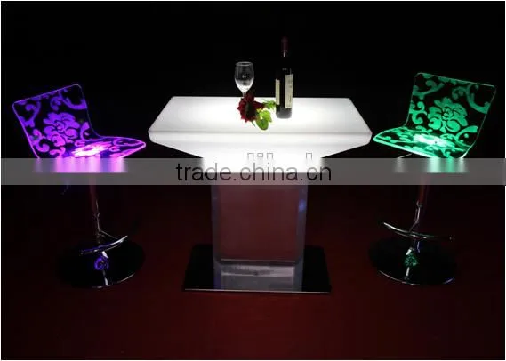 Led Glass Top Stone Base Dining Table photo-5