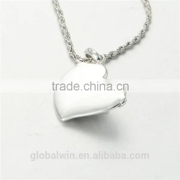 European Designs Lovely S925 Sterling Silver Heart Pendant For Birthday Gift photo-3