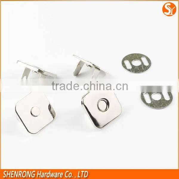 Die-casting Plating 10/12/14/16/ 18mmx2mm Square Snap Button With Magnet