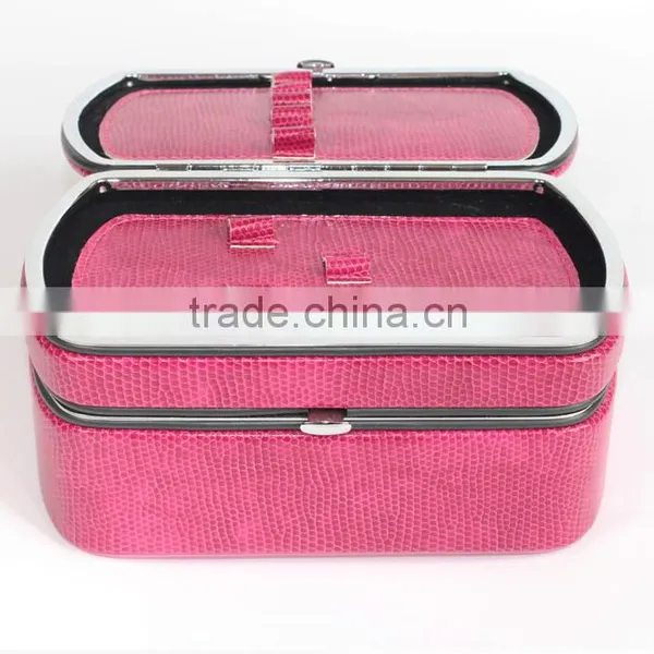 Wholesale Custom High-grade PU Leather Jewelry Box, Fashion Beautiful Make-up Box, Portable Storage Box photo-3