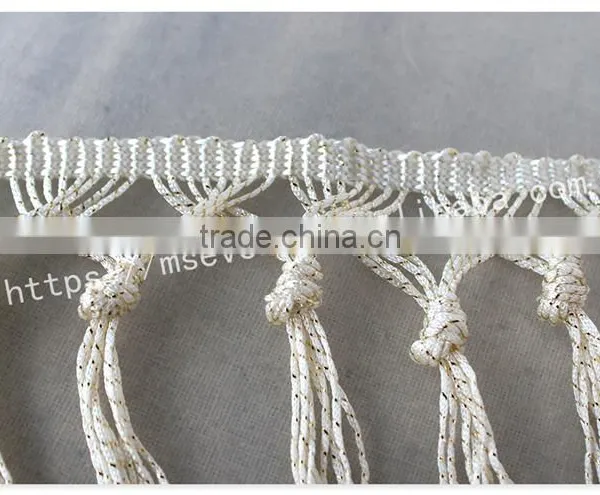 Fashion Design Off-white 15.5cm Width Knot Polyester Fringe Trim Wholesale photo-4