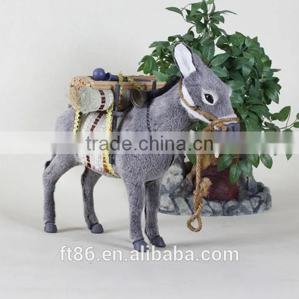Artificial Furry Craft Made Goat Fur Walking Donkey Garden Decor photo-5
