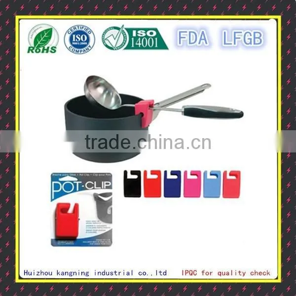 High Quality Heat Resistant Silicone Utensil Pot Pan Clip Holder photo-2