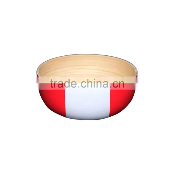 Lacquer Bamboo Salad Bowls, Spun Bamboo Bowls photo-5