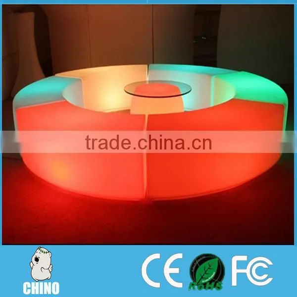 Outdoor Restaurant Glow Led Bench Chair photo-4