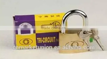 Iron Brass Padlock in Yellow or Gray Color With Master Key photo-3