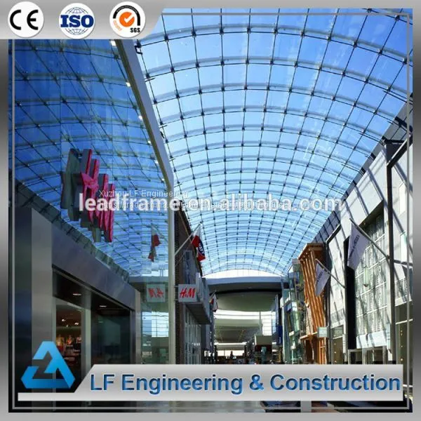 Factory Prebuilt Large Span Glass Roof Hotel Atrium